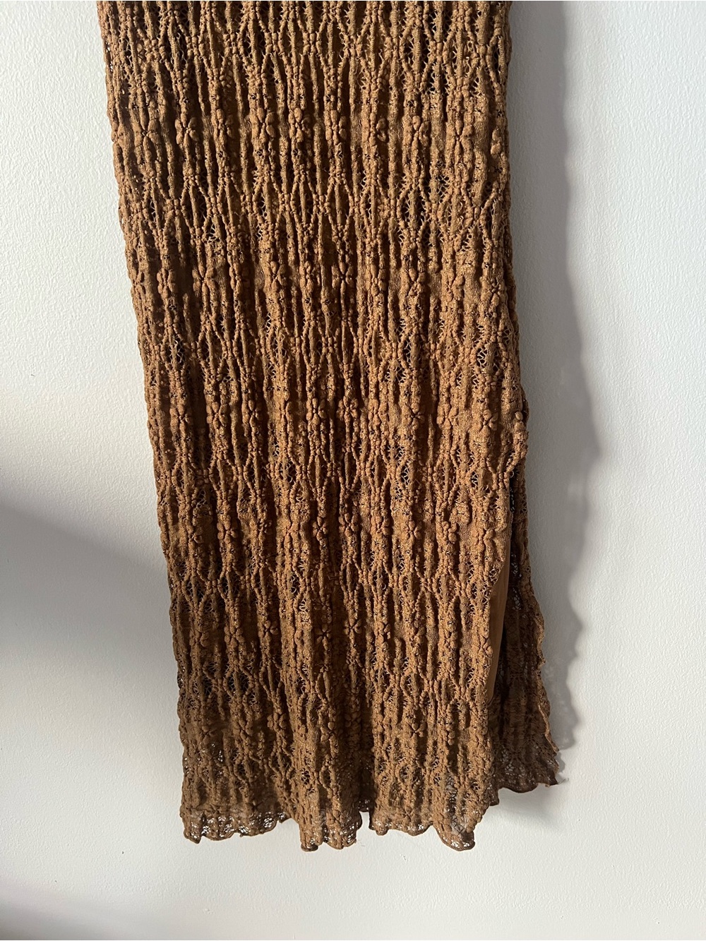 Sleeveless Brown Knit Maxi Dress with Ring Detail - Picture 4 of 6